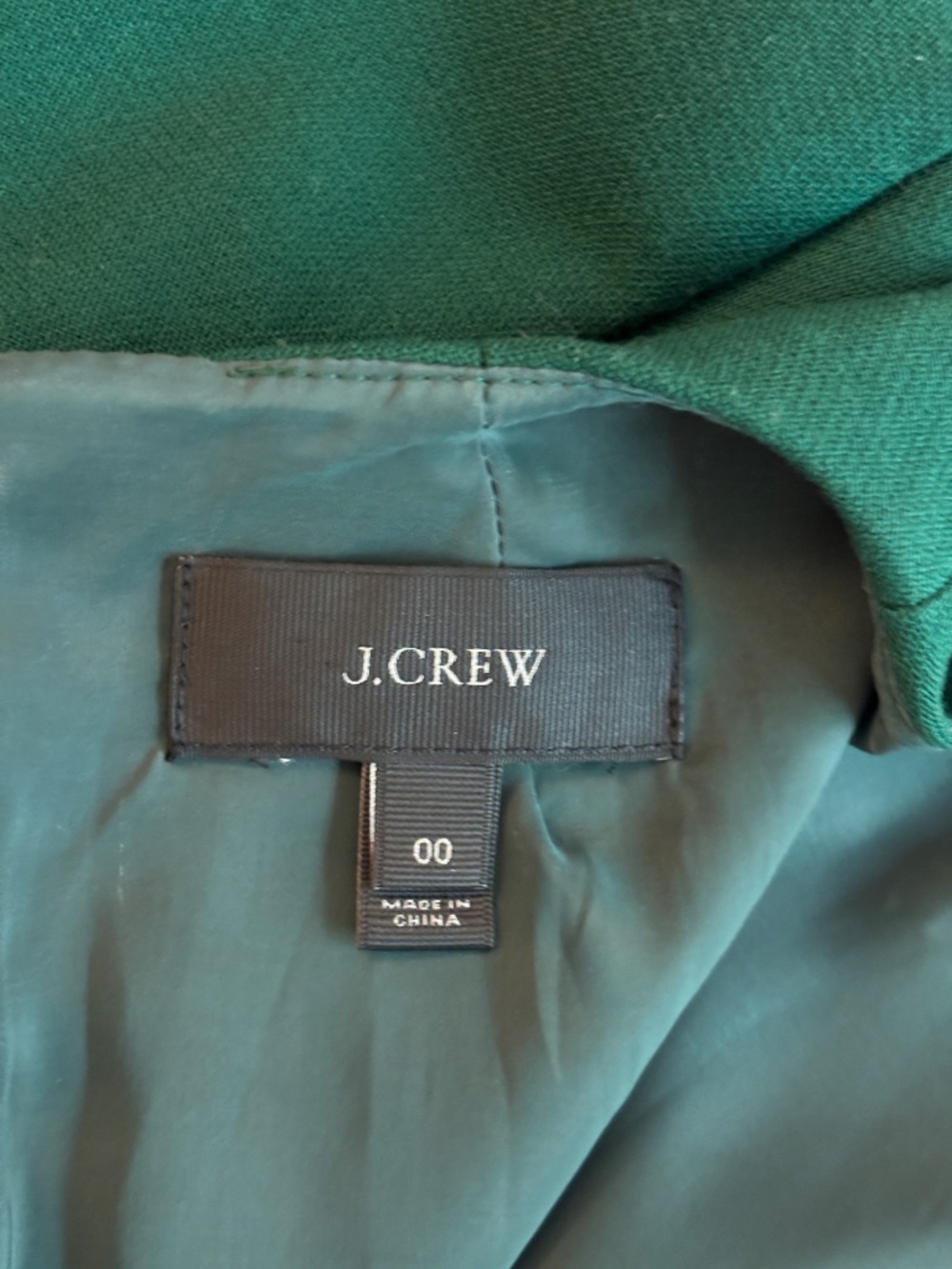 J Crew Long Sleeve Shift Dress Emerald Green Size 00 - Picture 8 of 9